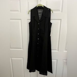 100% Linen Black JMP Guayabera Dress